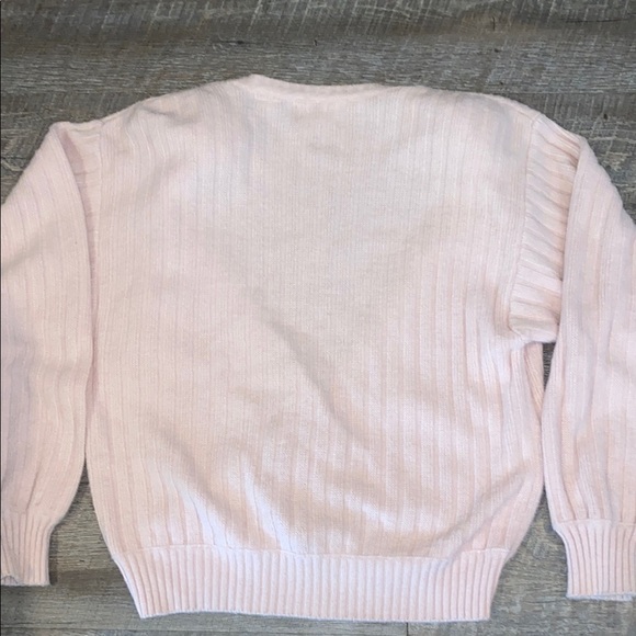 Vintage Laura Scott light Pink Cardigan 3 button Sweater with Ribbed Knit - Picture 11 of 11